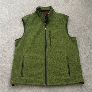 Green Fleece Zip-Up Vest